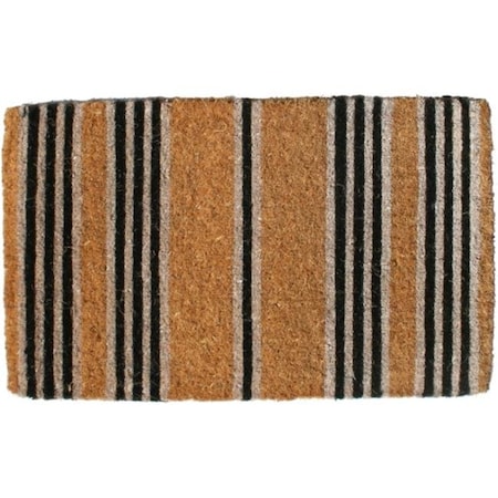 Imports Decor Inc Imports Decor 654TCM Black Stripes Door Welcome Mat 654TCM